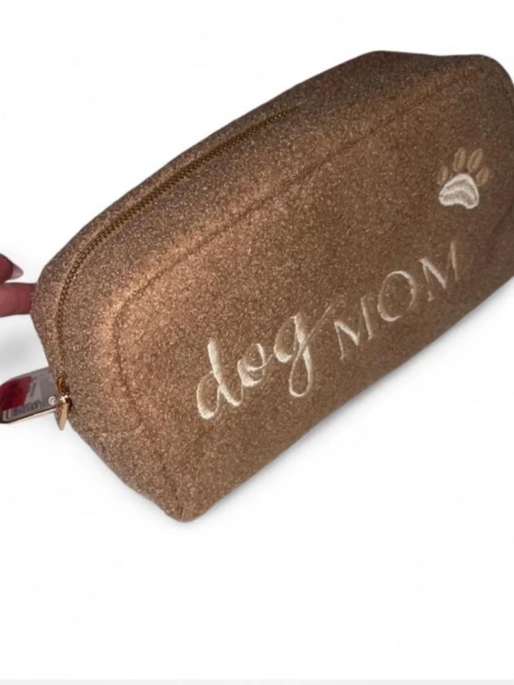 Dog Mom Brown Cosmetic Bag - Stylish Travel Pouch